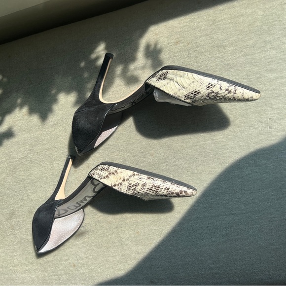 Sam Elderman Women’s Heels Size 8.5 Suede And Snakeskin - Picture 8 of 9